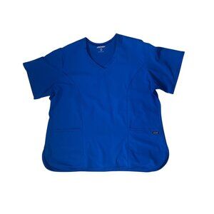 Jockey Womens Royal Blue V-Neck Scrub Top XL Moisture-Wicking Lightweight 1862